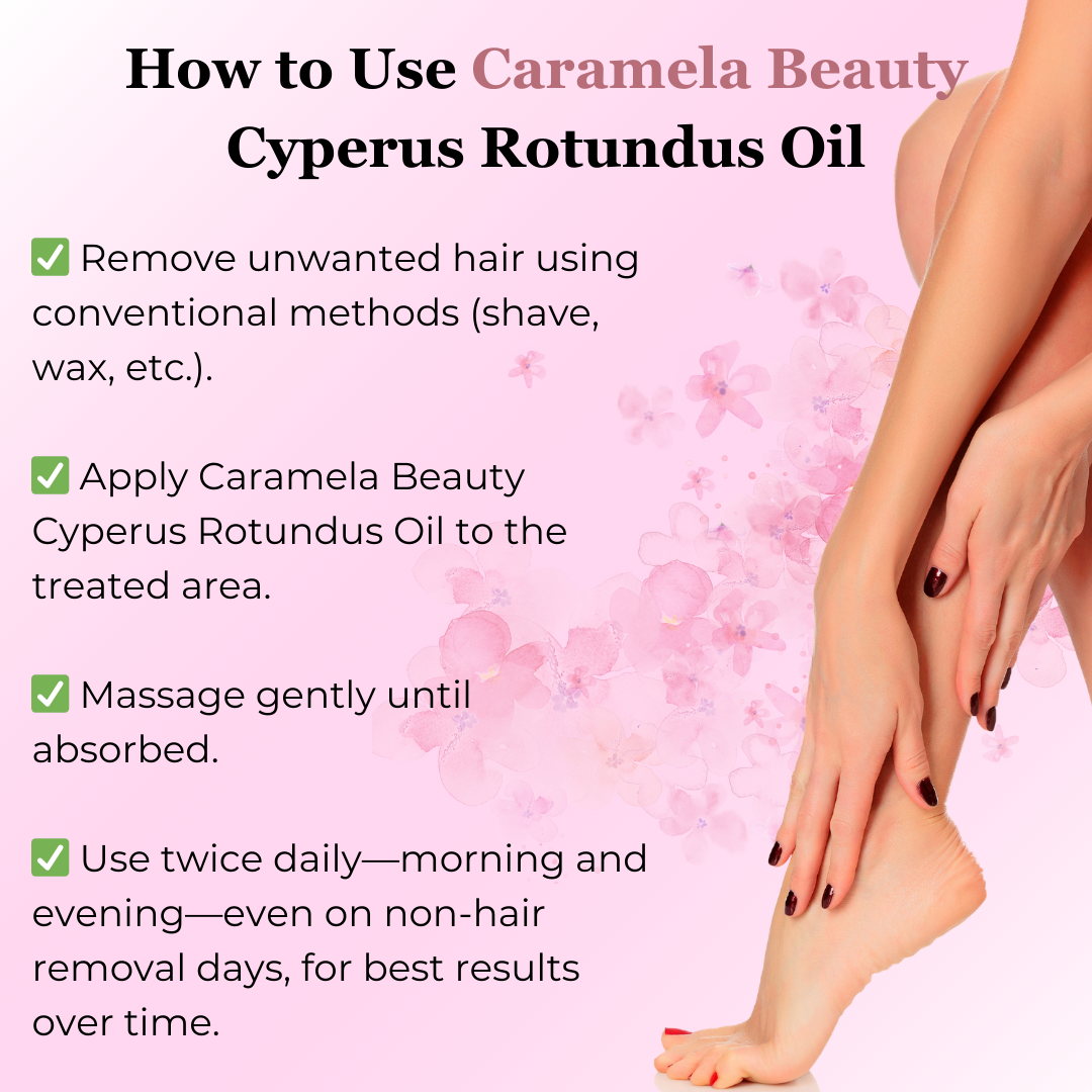 Karamela Beauty Cyperus Rotundus Oil for Natural Hair Reduction